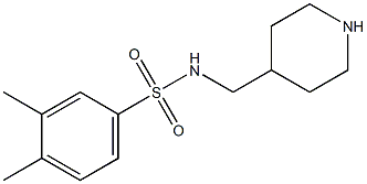 3,4-dimethyl-N-(piperidin-4-ylmethyl)benzene-1-sulfonamide 结构式