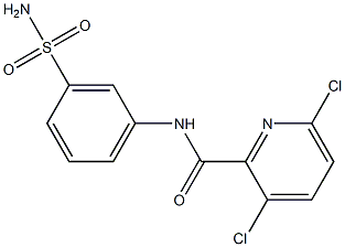 3,6-dichloro-N-(3-sulfamoylphenyl)pyridine-2-carboxamide 结构式