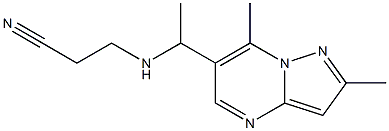 3-[(1-{2,7-dimethylpyrazolo[1,5-a]pyrimidin-6-yl}ethyl)amino]propanenitrile 结构式