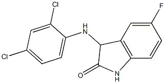 3-[(2,4-dichlorophenyl)amino]-5-fluoro-2,3-dihydro-1H-indol-2-one 结构式