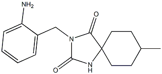 3-[(2-aminophenyl)methyl]-8-methyl-1,3-diazaspiro[4.5]decane-2,4-dione 结构式