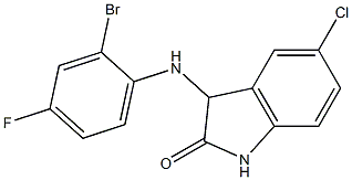 3-[(2-bromo-4-fluorophenyl)amino]-5-chloro-2,3-dihydro-1H-indol-2-one 结构式