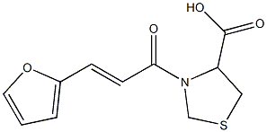 3-[(2E)-3-(2-furyl)prop-2-enoyl]-1,3-thiazolidine-4-carboxylic acid 结构式