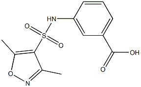 3-[(3,5-dimethyl-1,2-oxazole-4-)sulfonamido]benzoic acid 结构式