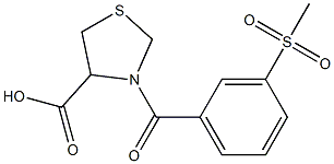 3-[(3-methanesulfonylphenyl)carbonyl]-1,3-thiazolidine-4-carboxylic acid 结构式