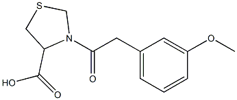 3-[(3-methoxyphenyl)acetyl]-1,3-thiazolidine-4-carboxylic acid 结构式