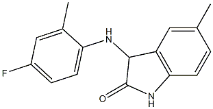 3-[(4-fluoro-2-methylphenyl)amino]-5-methyl-2,3-dihydro-1H-indol-2-one 结构式
