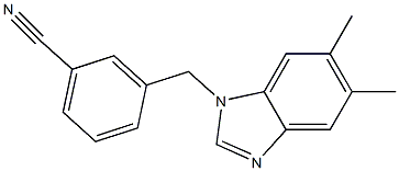 3-[(5,6-dimethyl-1H-1,3-benzodiazol-1-yl)methyl]benzonitrile 结构式