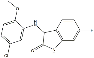 3-[(5-chloro-2-methoxyphenyl)amino]-6-fluoro-2,3-dihydro-1H-indol-2-one 结构式