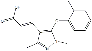 3-[1,3-dimethyl-5-(2-methylphenoxy)-1H-pyrazol-4-yl]prop-2-enoic acid 结构式