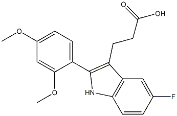 3-[2-(2,4-dimethoxyphenyl)-5-fluoro-1H-indol-3-yl]propanoic acid 结构式