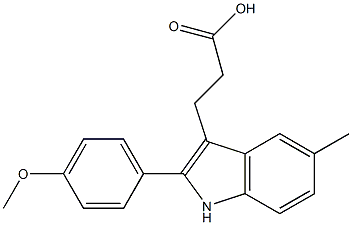 3-[2-(4-methoxyphenyl)-5-methyl-1H-indol-3-yl]propanoic acid 结构式