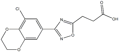 3-[3-(8-chloro-2,3-dihydro-1,4-benzodioxin-6-yl)-1,2,4-oxadiazol-5-yl]propanoic acid 结构式
