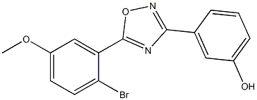 3-[5-(2-bromo-5-methoxyphenyl)-1,2,4-oxadiazol-3-yl]phenol 结构式