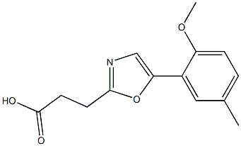3-[5-(2-methoxy-5-methylphenyl)-1,3-oxazol-2-yl]propanoic acid 结构式