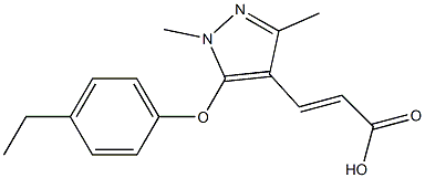 3-[5-(4-ethylphenoxy)-1,3-dimethyl-1H-pyrazol-4-yl]prop-2-enoic acid 结构式