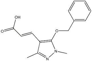 3-[5-(benzyloxy)-1,3-dimethyl-1H-pyrazol-4-yl]prop-2-enoic acid 结构式