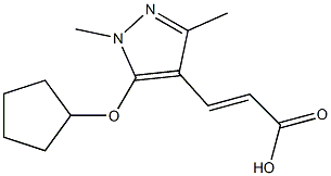 3-[5-(cyclopentyloxy)-1,3-dimethyl-1H-pyrazol-4-yl]prop-2-enoic acid 结构式