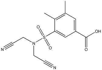 3-[bis(cyanomethyl)sulfamoyl]-4,5-dimethylbenzoic acid 结构式