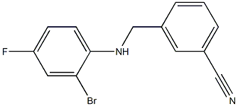 3-{[(2-bromo-4-fluorophenyl)amino]methyl}benzonitrile 结构式