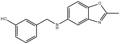 3-{[(2-methyl-1,3-benzoxazol-5-yl)amino]methyl}phenol 结构式