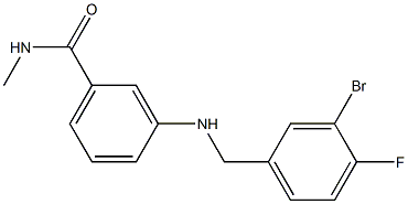 3-{[(3-bromo-4-fluorophenyl)methyl]amino}-N-methylbenzamide 结构式