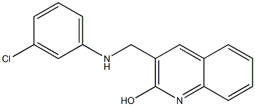 3-{[(3-chlorophenyl)amino]methyl}quinolin-2-ol 结构式