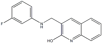 3-{[(3-fluorophenyl)amino]methyl}quinolin-2-ol 结构式