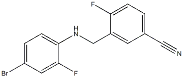 3-{[(4-bromo-2-fluorophenyl)amino]methyl}-4-fluorobenzonitrile 结构式