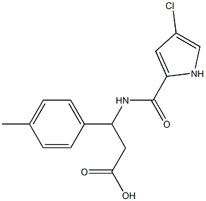 3-{[(4-chloro-1H-pyrrol-2-yl)carbonyl]amino}-3-(4-methylphenyl)propanoic acid 结构式