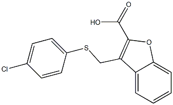 3-{[(4-chlorophenyl)sulfanyl]methyl}-1-benzofuran-2-carboxylic acid 结构式