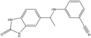 3-{[1-(2-oxo-2,3-dihydro-1H-1,3-benzodiazol-5-yl)ethyl]amino}benzonitrile 结构式