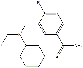 3-{[cyclohexyl(ethyl)amino]methyl}-4-fluorobenzene-1-carbothioamide 结构式