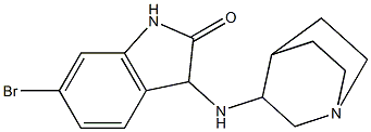 3-{1-azabicyclo[2.2.2]octan-3-ylamino}-6-bromo-2,3-dihydro-1H-indol-2-one 结构式