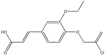 3-{4-[(2-chloroprop-2-en-1-yl)oxy]-3-ethoxyphenyl}prop-2-enoic acid 结构式