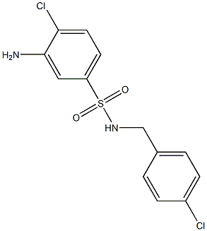 3-amino-4-chloro-N-[(4-chlorophenyl)methyl]benzene-1-sulfonamide 结构式