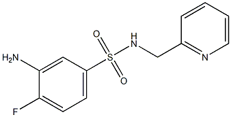 3-amino-4-fluoro-N-(pyridin-2-ylmethyl)benzene-1-sulfonamide 结构式