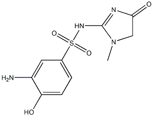 3-amino-4-hydroxy-N-(1-methyl-4-oxo-4,5-dihydro-1H-imidazol-2-yl)benzene-1-sulfonamide 结构式