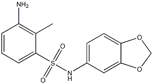 3-amino-N-(2H-1,3-benzodioxol-5-yl)-2-methylbenzene-1-sulfonamide 结构式