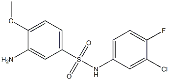 3-amino-N-(3-chloro-4-fluorophenyl)-4-methoxybenzene-1-sulfonamide 结构式