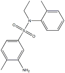 3-amino-N-ethyl-4-methyl-N-(2-methylphenyl)benzene-1-sulfonamide 结构式