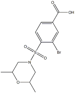 3-bromo-4-[(2,6-dimethylmorpholine-4-)sulfonyl]benzoic acid 结构式