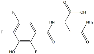 3-carbamoyl-2-[(2,4,5-trifluoro-3-hydroxyphenyl)formamido]propanoic acid 结构式