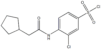 3-chloro-4-(2-cyclopentylacetamido)benzene-1-sulfonyl chloride 结构式