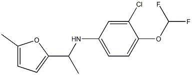 3-chloro-4-(difluoromethoxy)-N-[1-(5-methylfuran-2-yl)ethyl]aniline 结构式