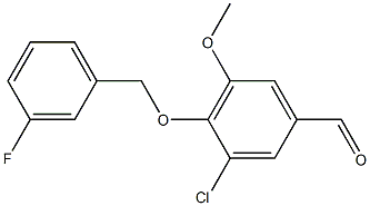 3-chloro-4-[(3-fluorophenyl)methoxy]-5-methoxybenzaldehyde 结构式