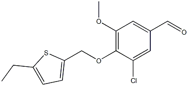 3-chloro-4-[(5-ethylthiophen-2-yl)methoxy]-5-methoxybenzaldehyde 结构式
