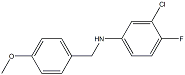 3-chloro-4-fluoro-N-[(4-methoxyphenyl)methyl]aniline 结构式