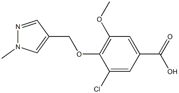 3-chloro-5-methoxy-4-[(1-methyl-1H-pyrazol-4-yl)methoxy]benzoic acid 结构式
