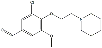3-chloro-5-methoxy-4-[2-(piperidin-1-yl)ethoxy]benzaldehyde 结构式